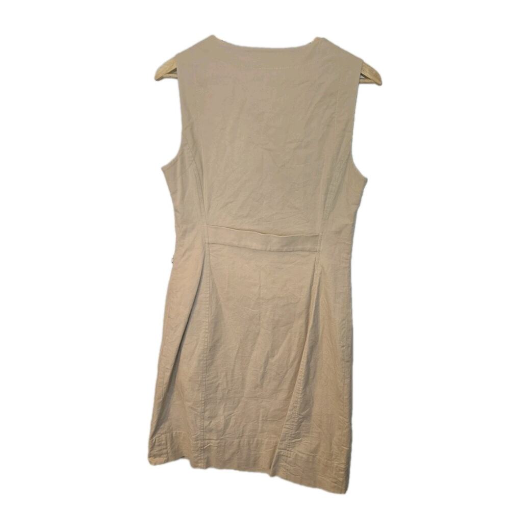 Tory Burch Sheath Dress Womens 8 Linen/Cotton Blend Silver Buckle Zippers. - Picture 2 of 10